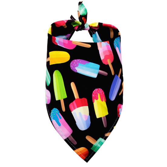 

Бандана для собак в повседневном стиле с фруктовым принтом, треугольный шарф для питомца, нагрудник для собак чёрный