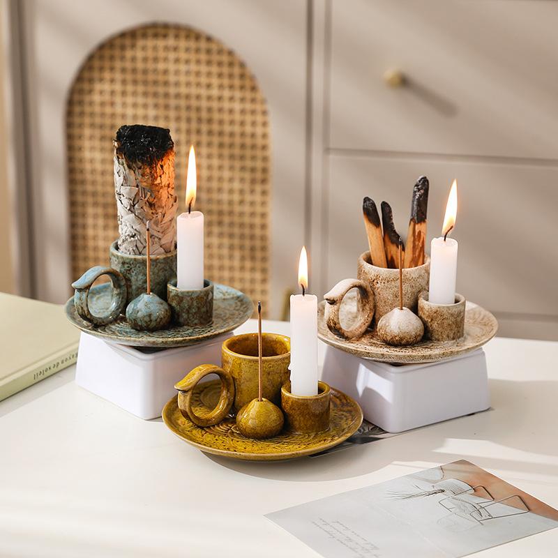 Nowa Podstawka na Kadzidło Szałwiowe Świecznik Peru Palo Santo Kreatywny Luksusowy Stojak na Świece Dekor