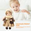 Handmade Waldorf Doll Stylish Clothes Expression Knitted Dolls with Soft Hair Vintage Crocheted Doll Gift for Family Friends Outdoor Travel Home Decor