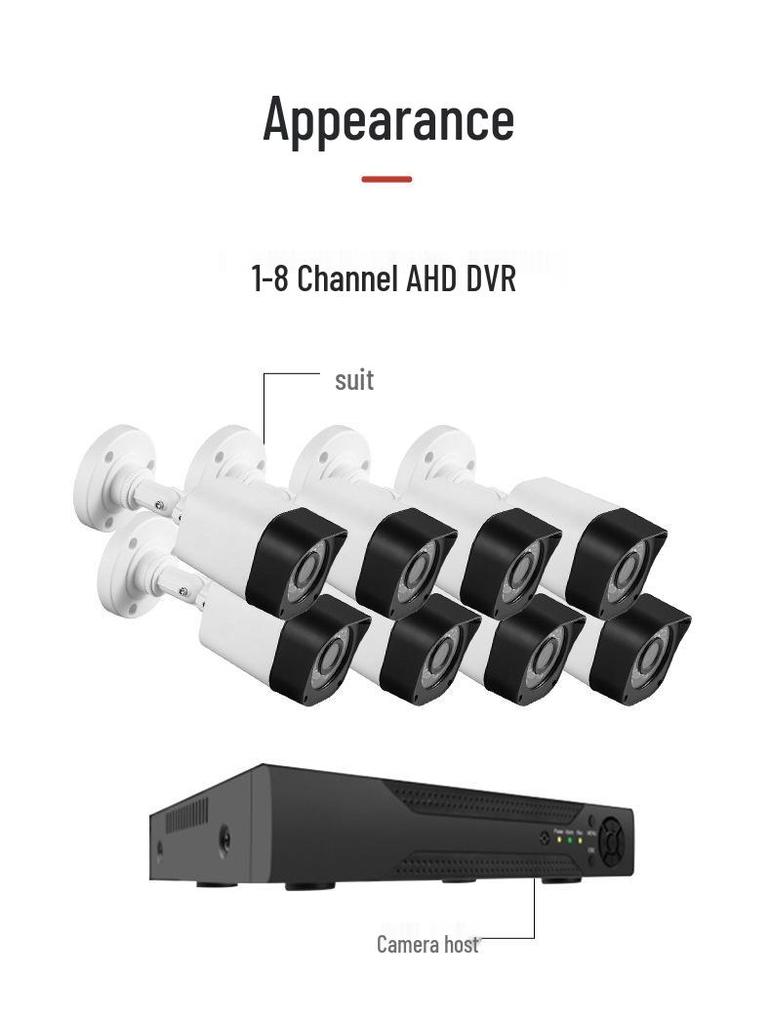 AHD CCTV Surveillance Kit: 4 or 8 Camera Set for Monitoring
