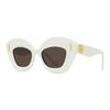 Loewe Letter Logo Acetate Frame Irregular Sunglasses Unisex Sunglasses White LW40127F4925E