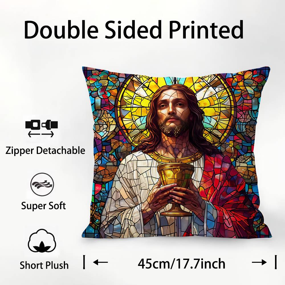 Jesus Christ Pillow Case Plush Fabric Soft Pillowcase Double Sided Print Cushion Cover Household Gifts