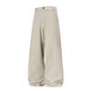 Textured Drape Trousers Men's Autumn Retro Old Money Imitation Linen Casual Trousers Structure Split Straight Trousers