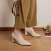 Female Heels Women Shoes Chunky Heel Women Pumps Office Ladies Working Shoes Solid Pointed Toe Dress Shoes Spring Autumn WSH4845