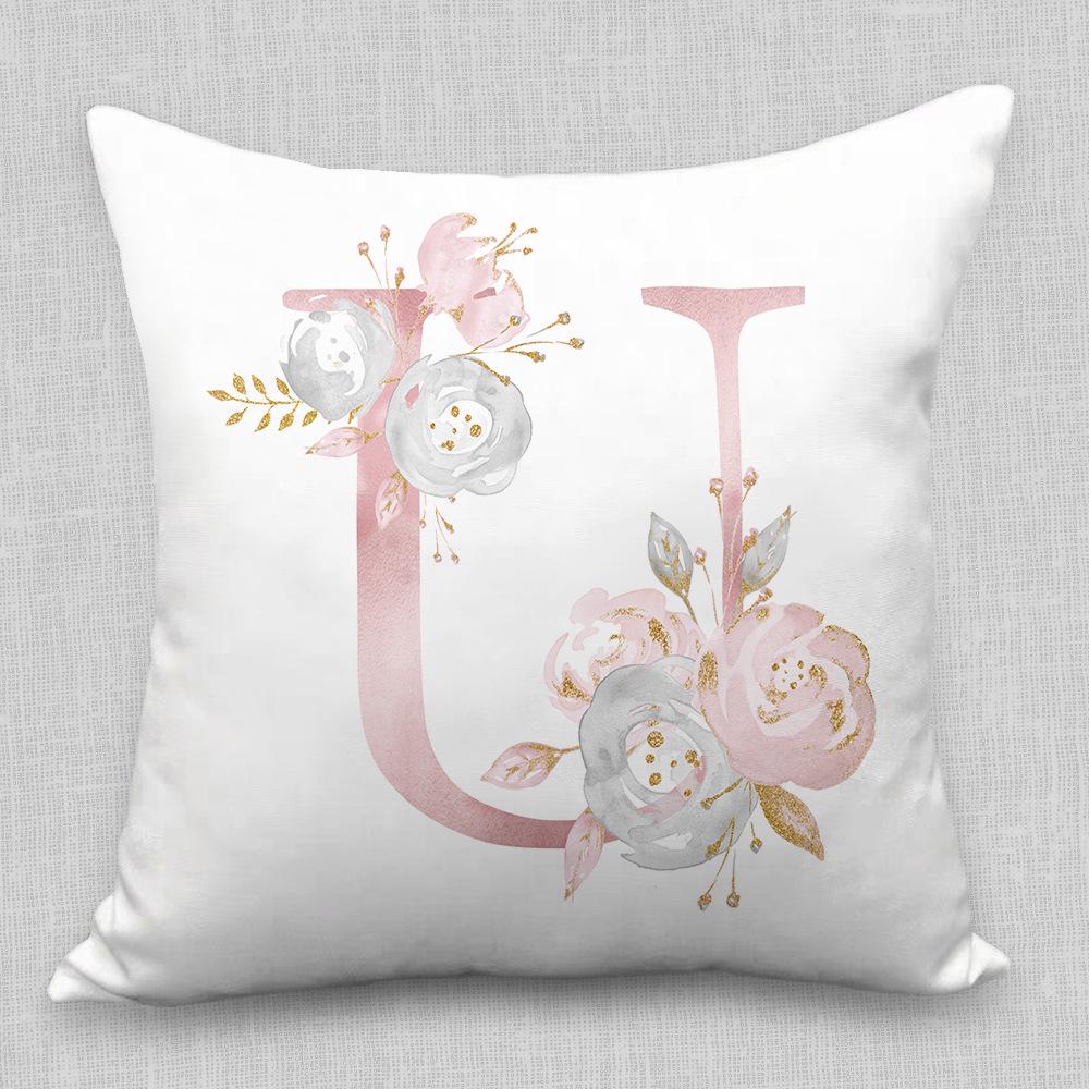 Nordische Kissenhülle Rosa Buchstaben Kissenhülle Auto Sofa Lendenkissen Sitzkissen