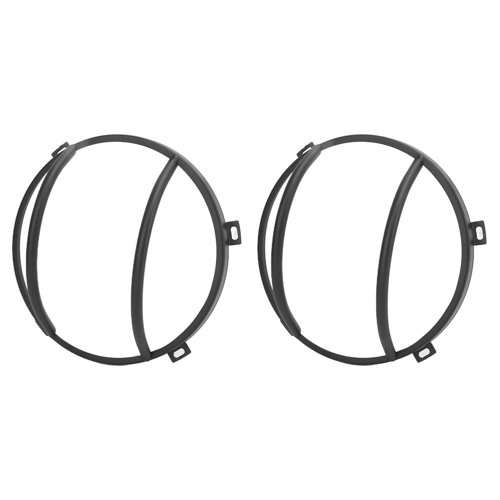 

2pcs Car Front Headlight Grill Cover Protector Iron Black Replacement for Wrangler JK 20072017