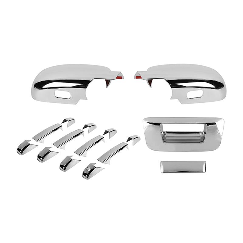 Car Tailgate Handle Decoration Reverse Mirror Cover Door Handle Shell For Chevy Silverado /GMC/SIERRA 2007-2013 Car Exterior Accessories,ABS Plastic