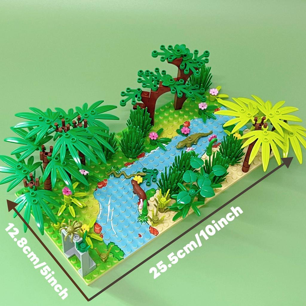 Moc Rainforest Building Blocks Toys Sets Diy Toy Island Trees Animals Fish Crocodile Crab Turtle Blocks Toys For Children Gifts