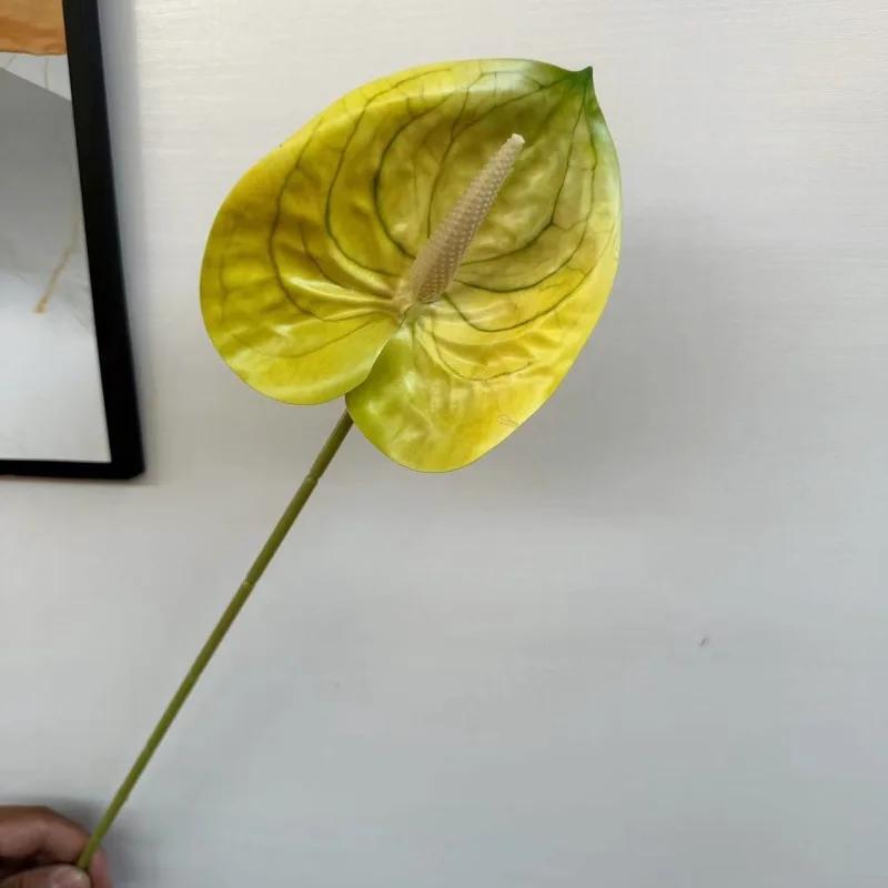 10Pc/lot 3D Printing Palm Artificial Flowers Wedding Hall Layout Home Decoration Fake Anthurium Flowers Party Flower Arrangement