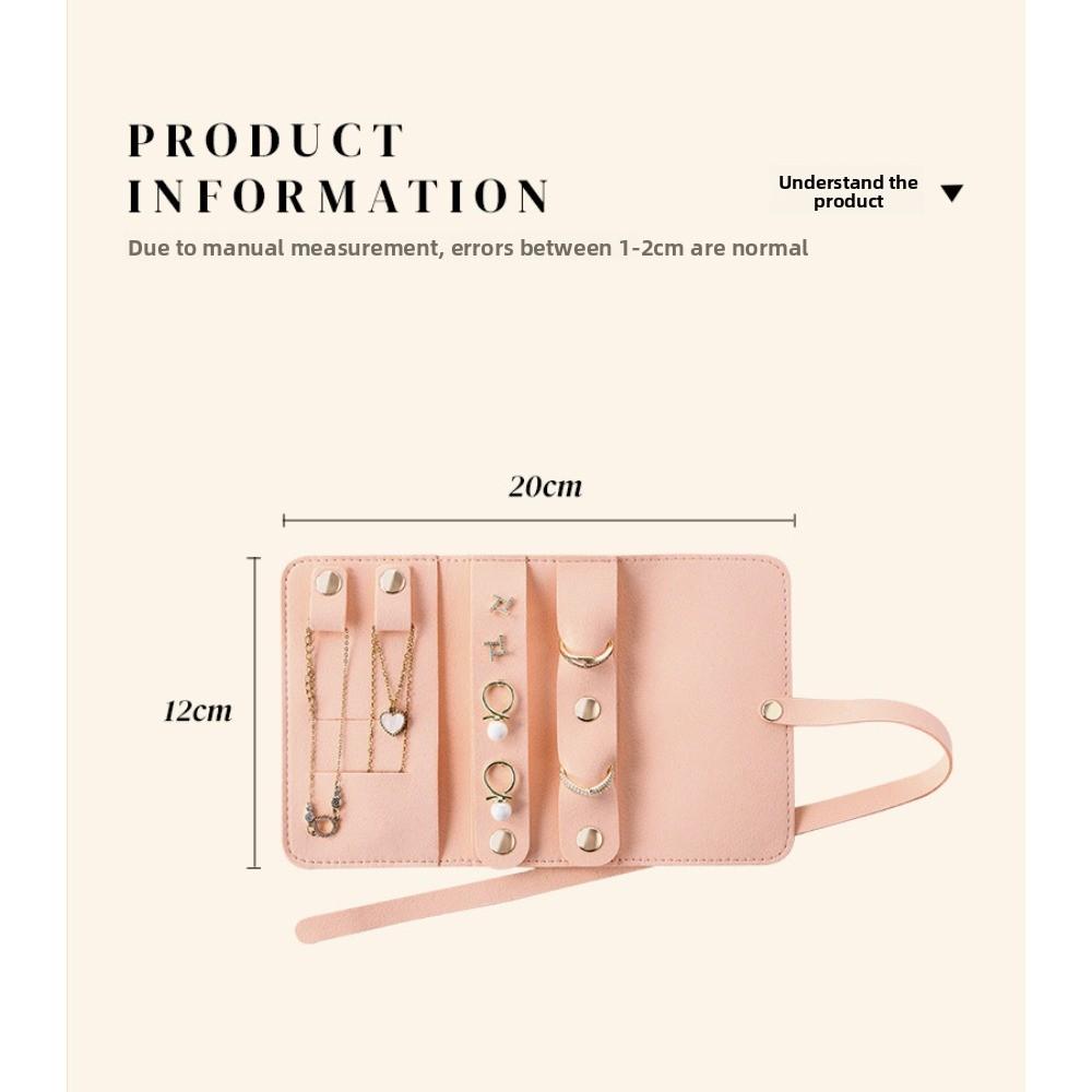 Premium Ring Storage Box Small Portable Travel Stud Earrings Jewelry Light Luxury Pu Jewelry Storage Flannel Bag