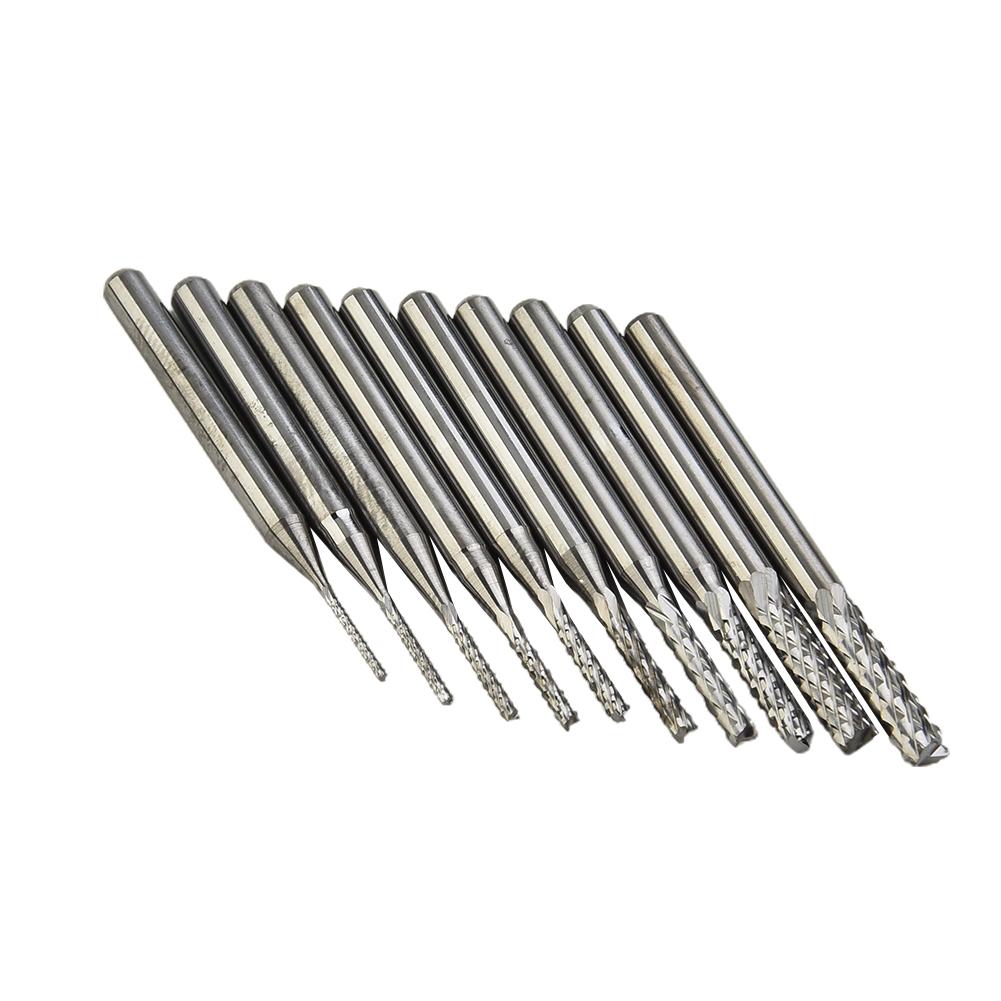10pcs/set Diamond Grinding Point Diamond Drilling Bits Ultralong Drilling Bits 0.8mm-3.17mm Jade Stone Grinding Burr