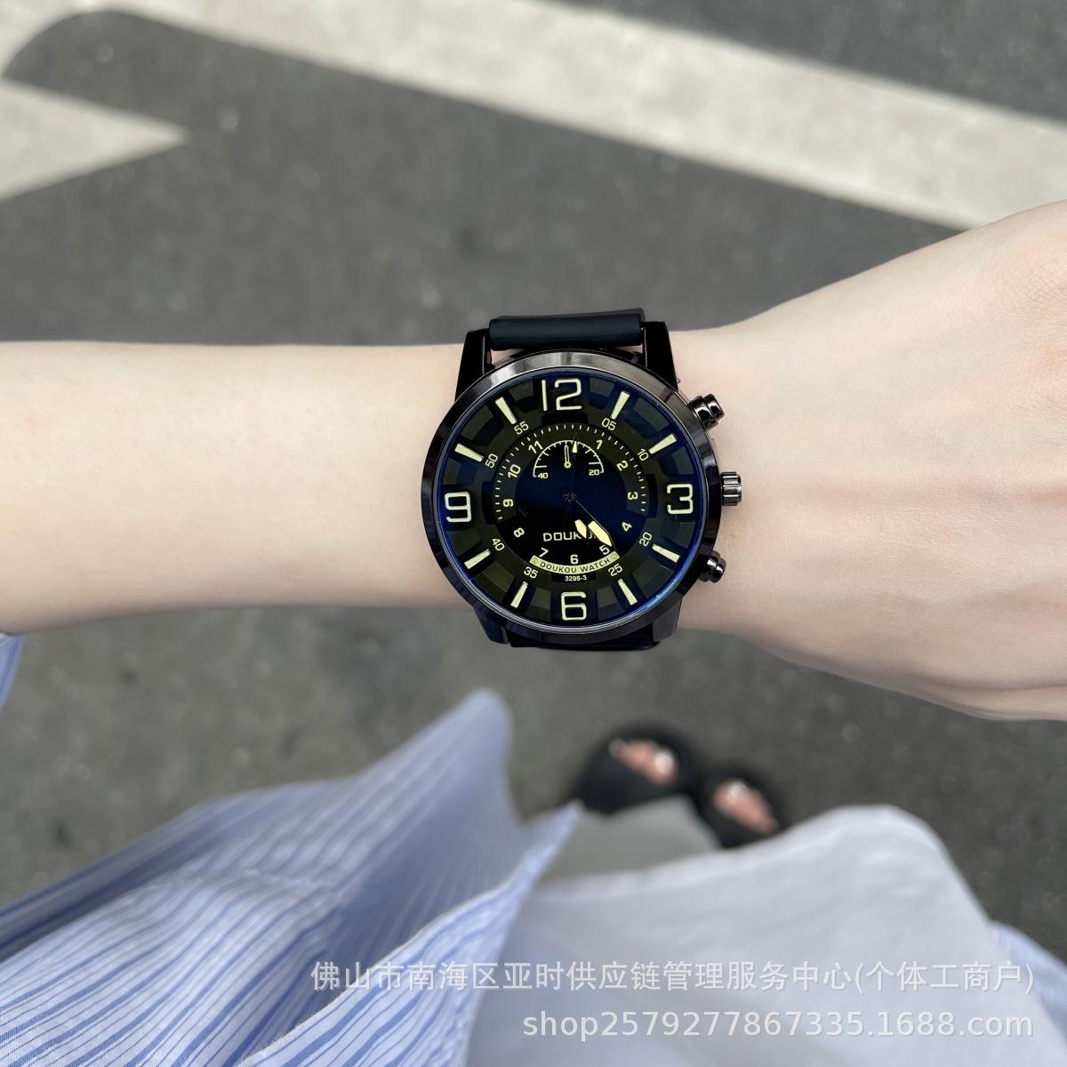 

Trendy Handsome Big Dial Heavy Industry Watch Female Student Junior High School Teen Fashion Men S Watch чорний