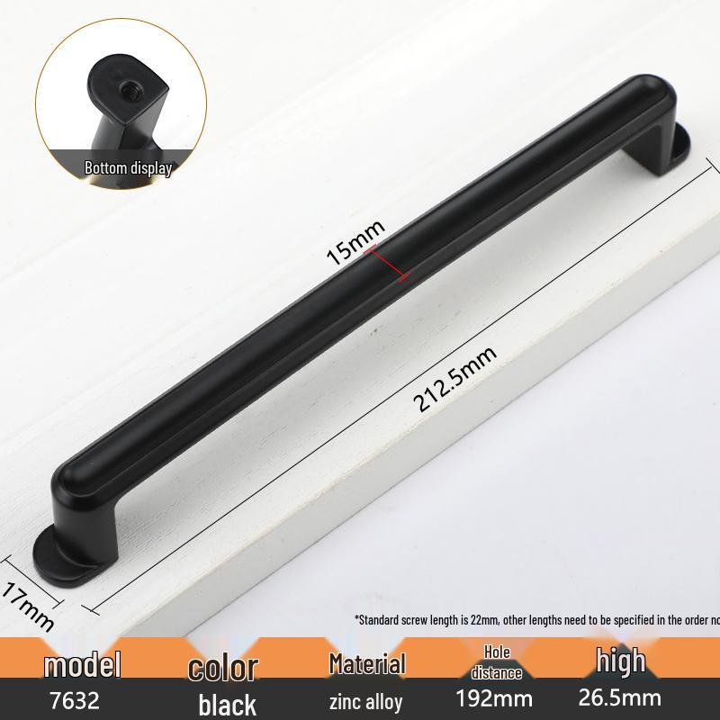 Modern European Black Handle for Cabinets and Wardrobes