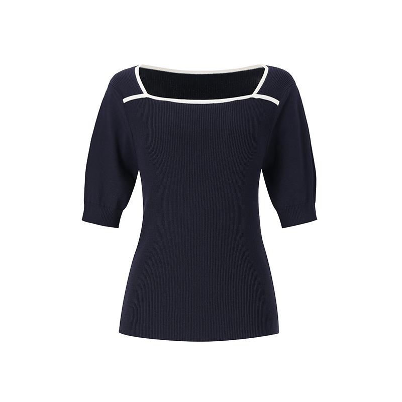 SOUP Square Neck Short Sleeve Knit (Oz4Skt3)