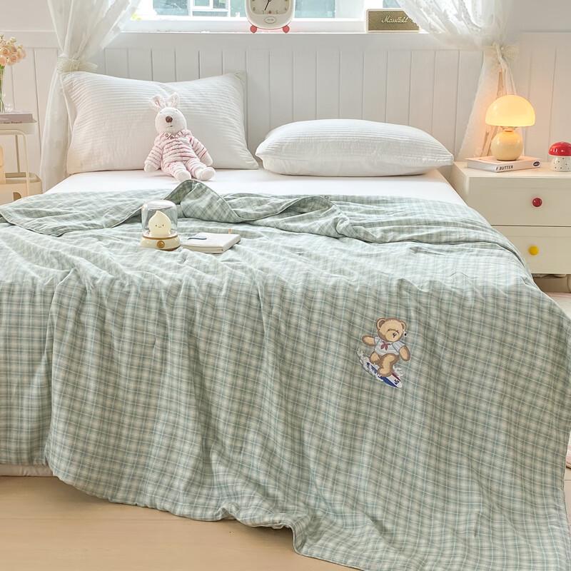 TEDDY ISLAND Double-Layer Embroidered Tussah Silk Quilt