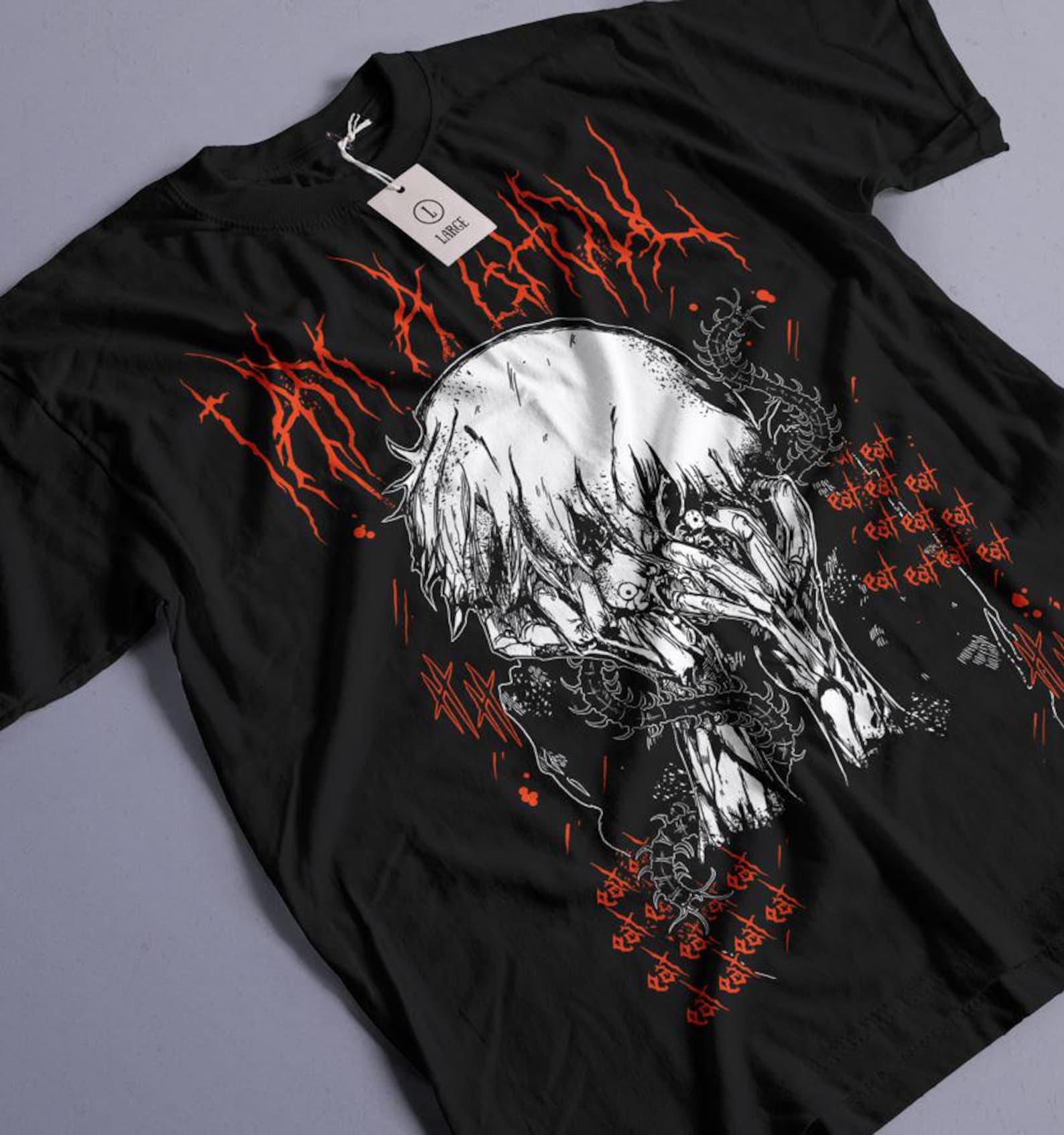 UNISEX Horror Manga Creepy Girl T-Shirt, Manga Gothic T-Shirt, Dark Anime Gothic T-Shirt 2XL