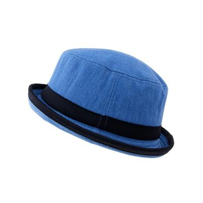 Oversized Denim Fork Pie Hat, Casual Men's Bucket Hat