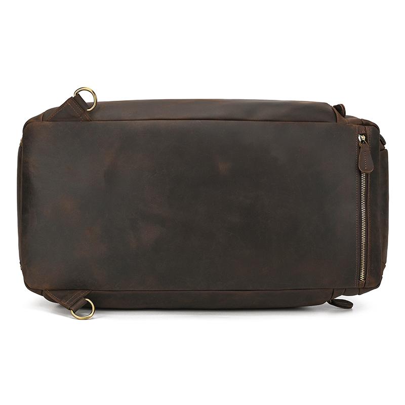 Men's Genuine Leather Travel Backpack 4 Use Multifunction Travel Duffel Male Laptop Bagpack Large Unique Shoulder Bag Handbag