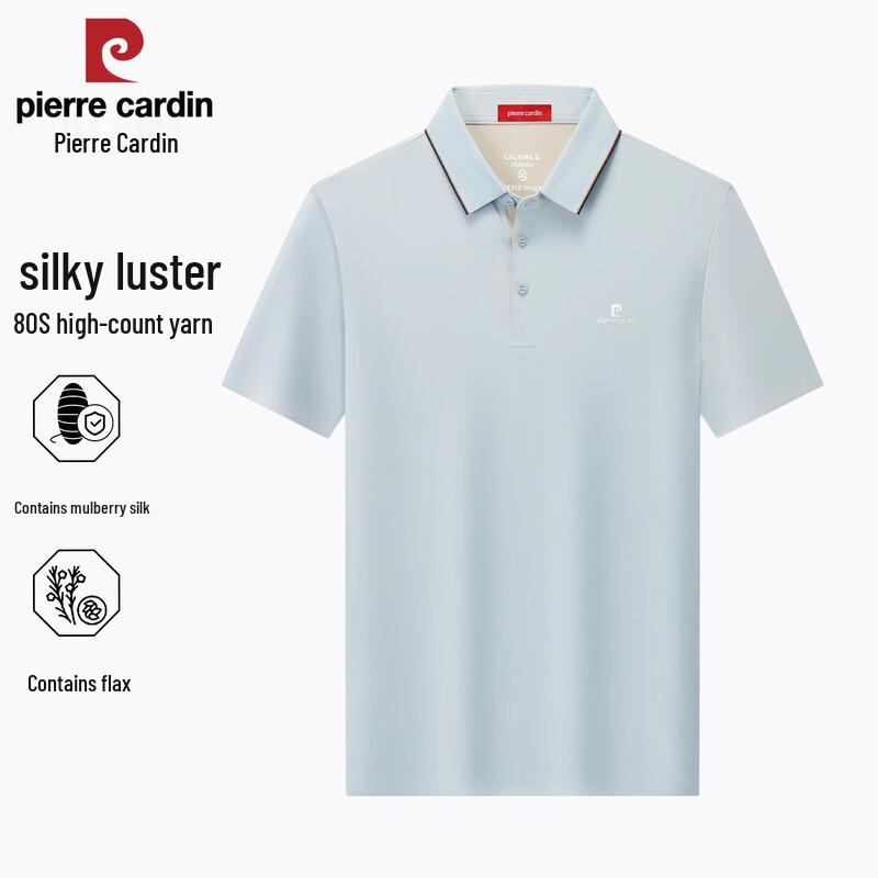 

Pierre Cardin Men s Summer Silk-Blend Polo Shirt L