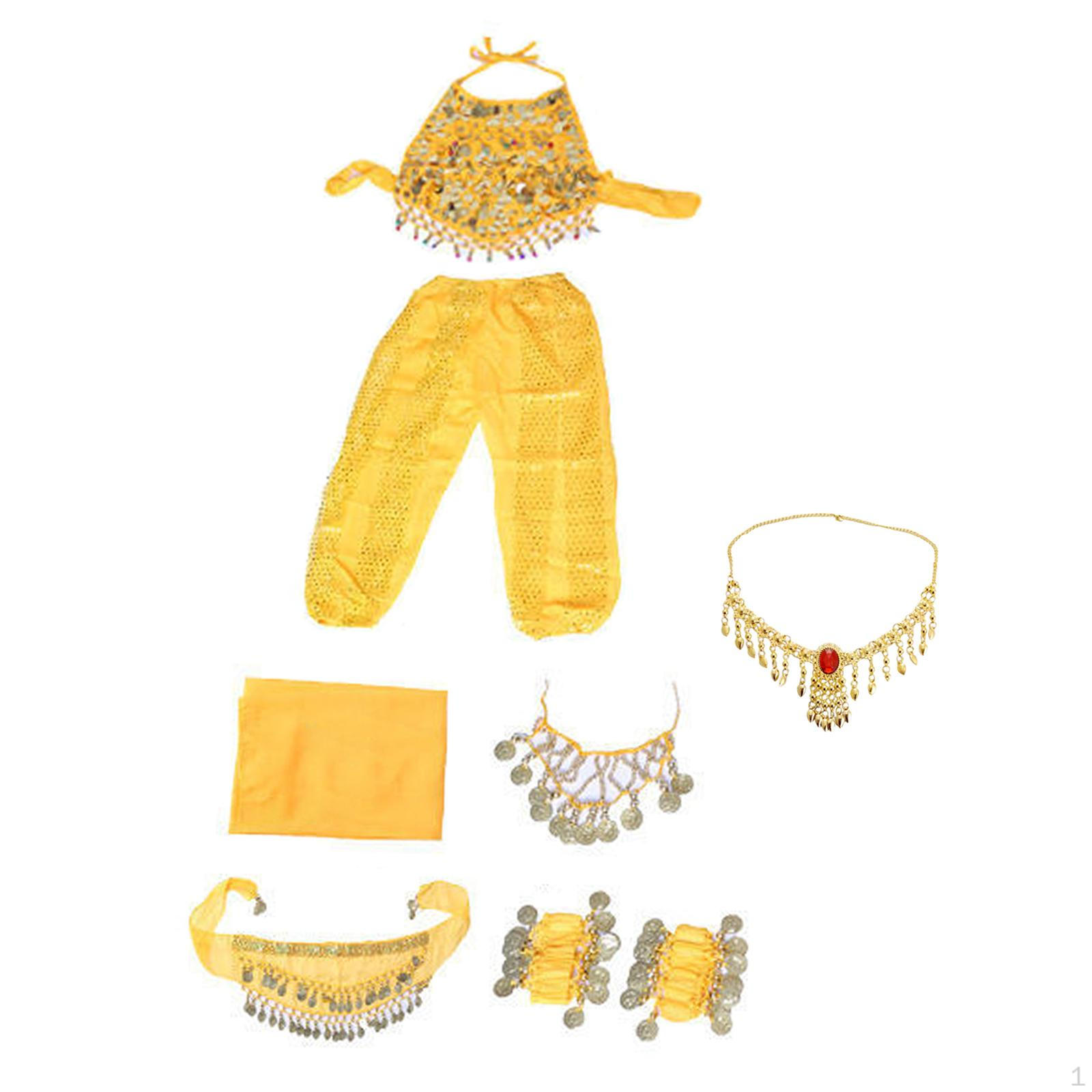 

Детский комплект костюмов для танца живота для выступления жёлтый