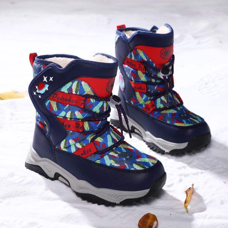Autumn and winter velvet children's winter boots cold cotton boots women's shoes snow boots thickened boys boots cotton shoes warm snow shoes