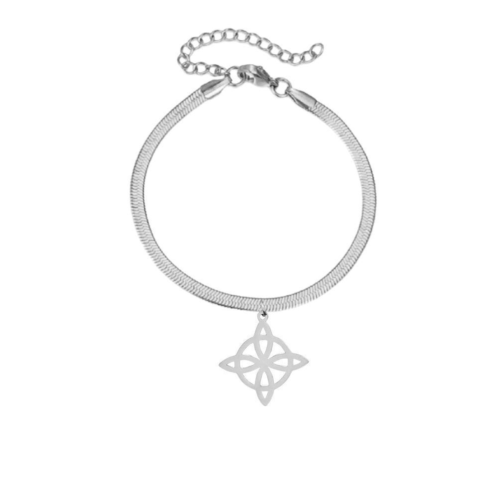 

Vintage Stainless Steel Bracelet for Men Women Witch Knot Pendant Jewelry Birthday Gifts for Him Her