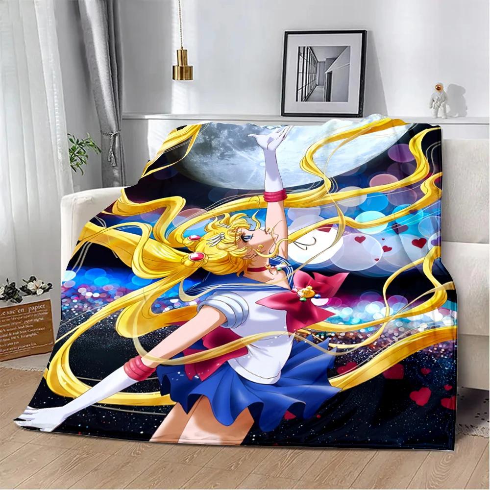 Anime Sailor Moons Printed Blanket Picnic Blankets Warm Blanket Soft and Comfortable Blanket Home Travel Birthday Gift