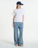 Oioi Collection Striped Elastic Denim Pants [Blue]