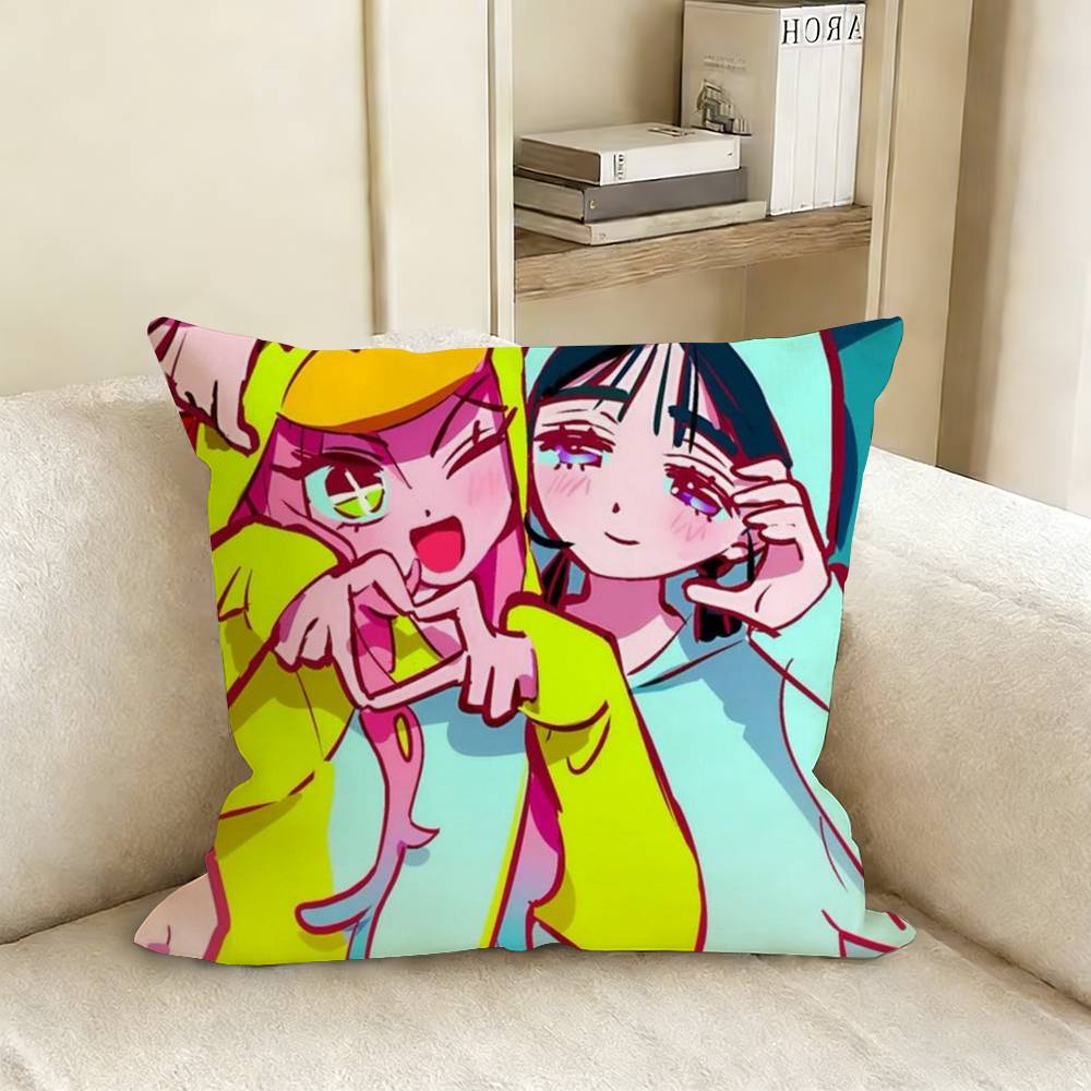 Mizi And Sua Anime Alien StageS Various Sizes Square Pillow Case For Car Home Bedchamber Decor