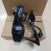 Fashion Ins Style Fashion Square Toe Patent Leather Women Gladiator Sandals Sexy Ankle Strap Buckle Thin High Heels Summer Office Shoes