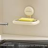 Drainage Suction Cup Soap Box Non perforated Wall Mounted Soap Dish Holder Reusable Anti -slip Soap Storage Tray Bathroom