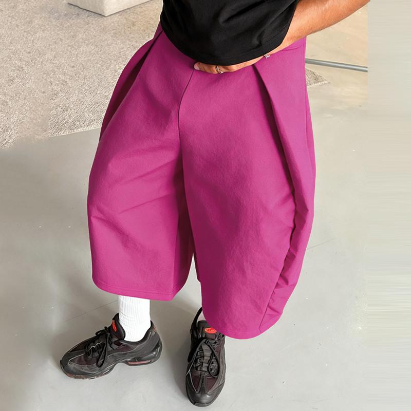 INCERUN Spring Men Elastic Waist Casual Baggy Short Pants Capri