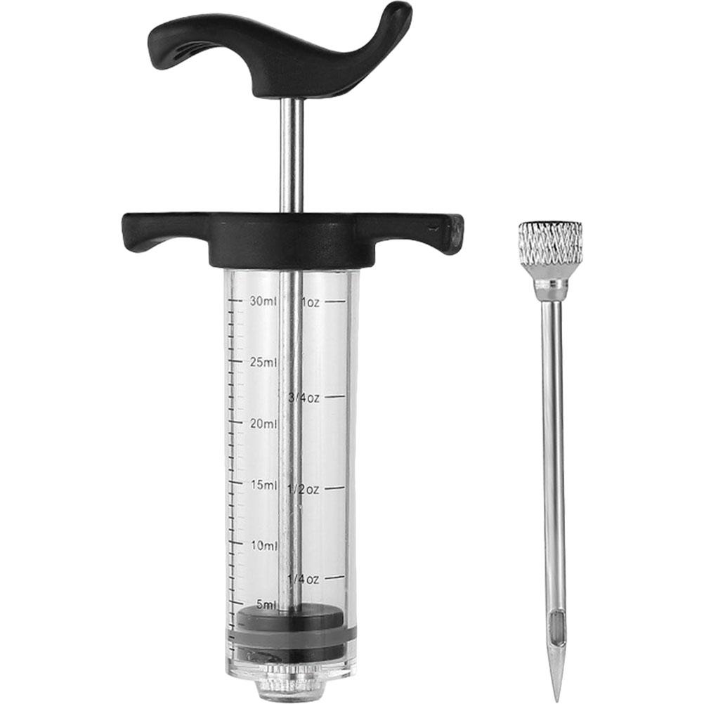 

1 Набор кухонного инжектора для индейки, инжектор для жареного мяса, практичный инжектор для мяса и продуктов, инжектор для соуса 14.3X5.3X5.3CM чёрный