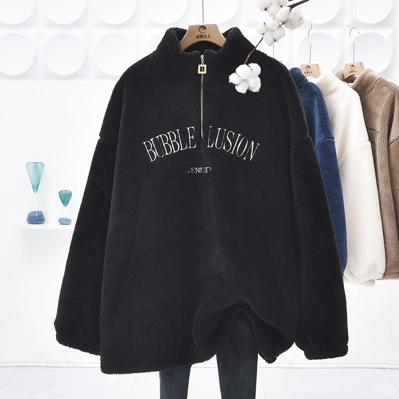 

Худи из шерсти ягненка для девочек, кавайный худи на молнии, женское пальто с капюшоном, милый свитер с кроличьими ушками для сладких девочек, теплая куртка в стиле Харадзюку XXXXL чёрный