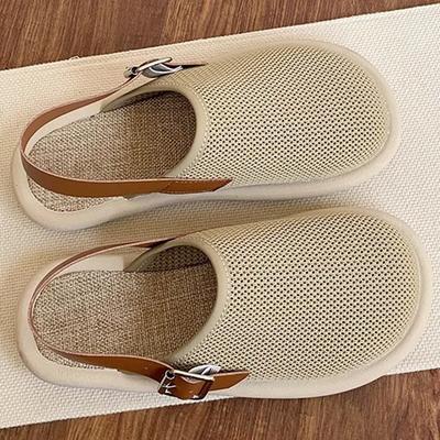 Spring Flats Women Slippers Slingback Cozy Shoes Mesh Breathable Casual Sandals 2025 New Trend Flip Flops Female Zapatos