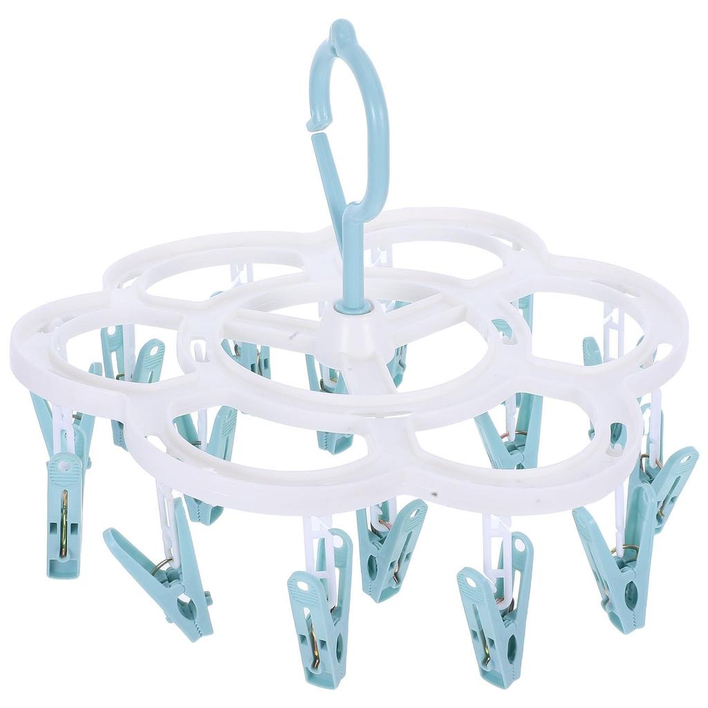 NUOLUX Windproof Drying Home Drip Hanger for Underwear and Small Convenient Laundry Tool Rack, 360-Degree Rotating, Socks, Hanger, Blue,