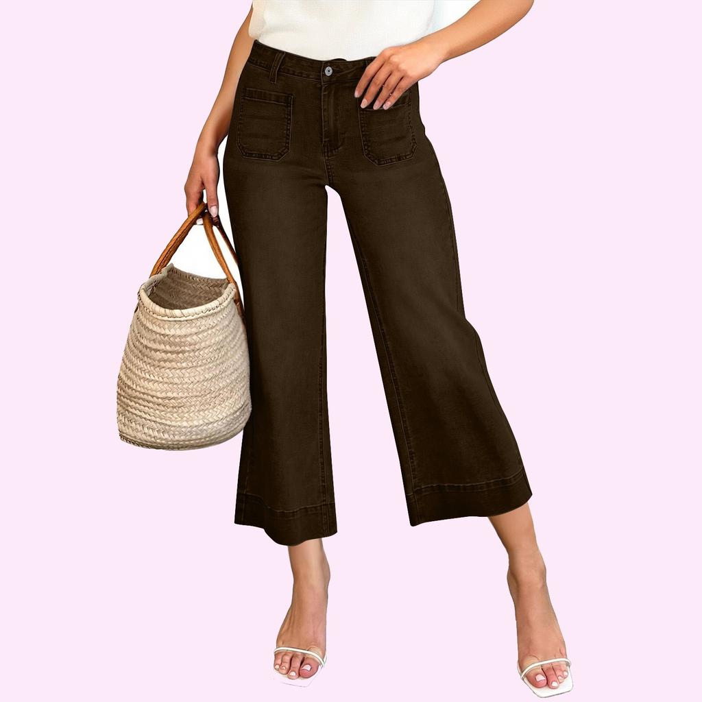 Women's Straight Pants Fashion Casual Pants Nine Point Harlan Pants