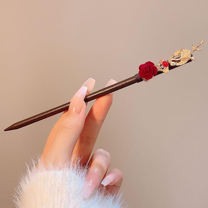 Elegant Retro Tassel Hairpin for Hanfu Updo - Women's Chinese Style Metal Hair Clip