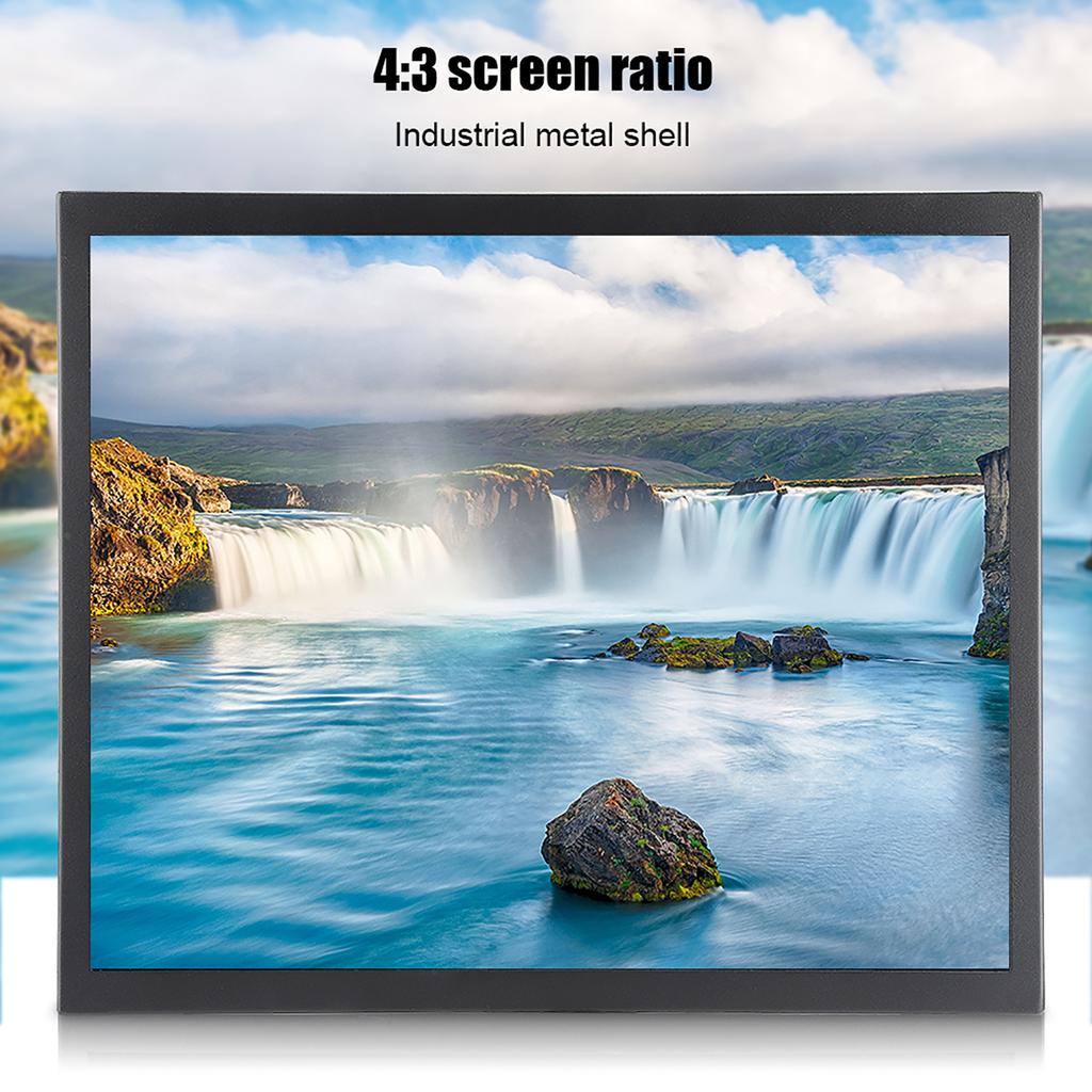 17in Resistive 4:3 Touch Screen 1280x1024 Embedded Metal Industrial Monitor for Full Interface