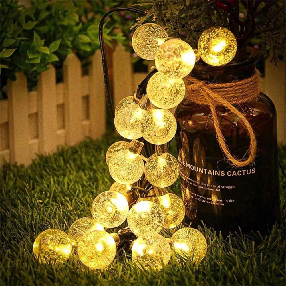 200 LEDs Solar String Lights IP65 Waterproof 22M Length LED Fairy Lights Crystal Globe Design 8 Lighting Modes