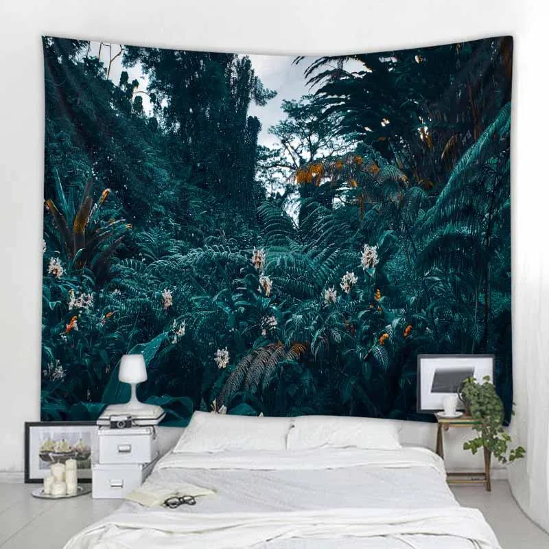 Tropical Jungle Tapestry Lush Greenery Exotic Birds Unique Wall Art for Home Decor Bedroom Nature Lover Gift