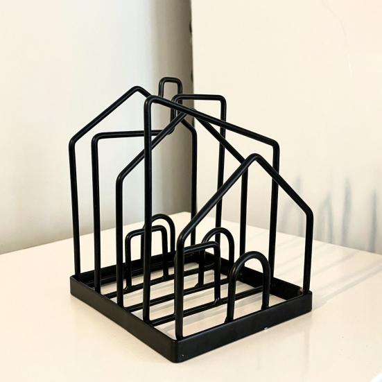 Plate Storage Rack, Durable Iron Dish Display Stand, Anti-Slip Certificates Cookbooks Organizer, for Plates Cutting Boards Tiles Plaques Trays
