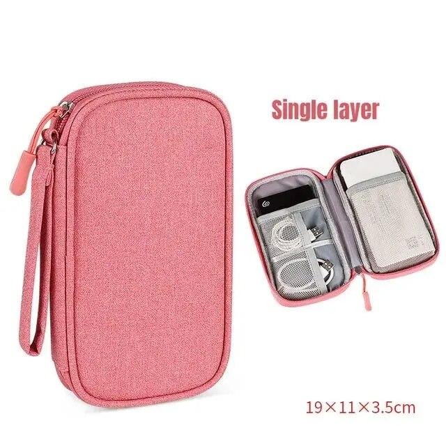 1pc Digital Accessories Organizer Bag Single Double Layer Cables Chargers Earphones Storage Bag Portable Travel Storage Pouch
