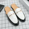 Fashion New Trend Male Muller Shoes Simple Style Peas Shoes British Style Slip-On Men's Lazy Shoes Driving Half Drag Non-Slip Slippers