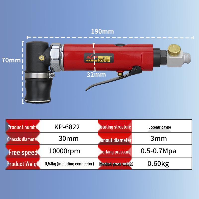 Gaobao 30mm Lightweight Elbow Pneumatic Eccentric Sander Polisher