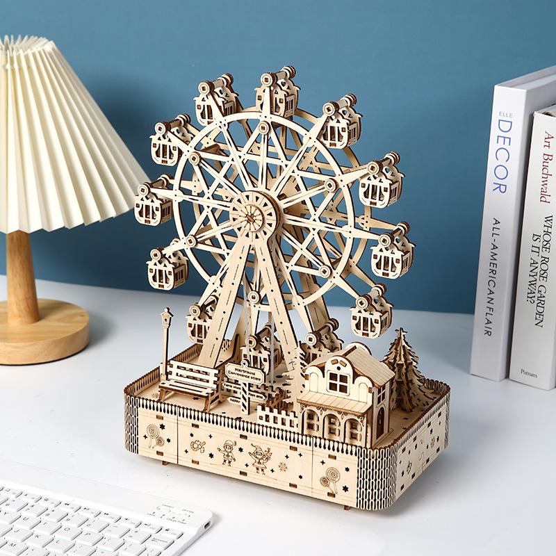 Cross-Border Music Ferris Wheel 3D Wooden Puzzle - Educational DIY Creative Toy