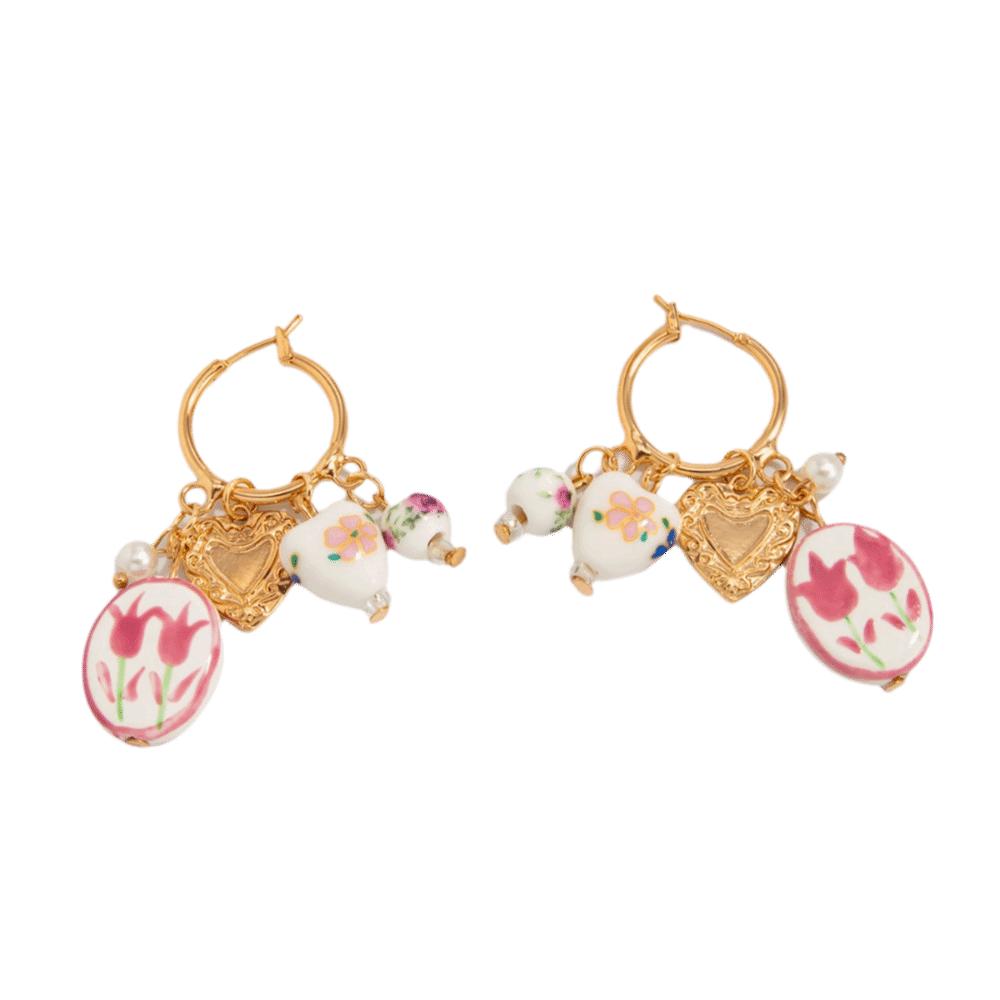 Jewelry Accessories Ceramic Ear Buckle New Chinese Style Hoop Earrings  Party