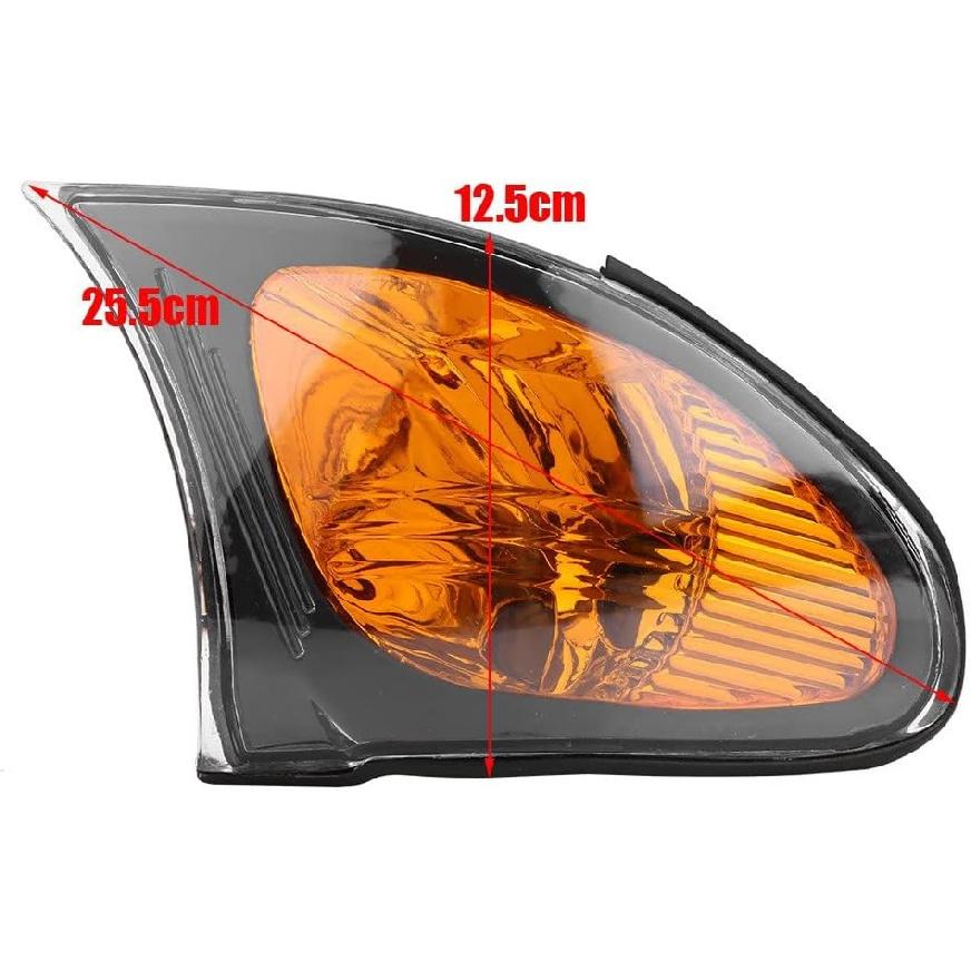 ARAMOX Corner Light Cover, A Pair of Corner Light Lens Turn Light Cover Yellow Lens Fitment for E46 3-Series 4DR 2002-200