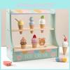 Holz Kinder Eiswaffel Spielzeug mit Miniatur Lebensmittel Spielset für fantasievolles Rollenspiel