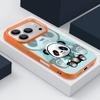 Blauer Mantel Panda Muster Hülle Für iPhone 17 Pro Max Funda iPhone 16 Pro Max 15 14 13 12 11 Air 16E Lederstruktur Silikonhülle